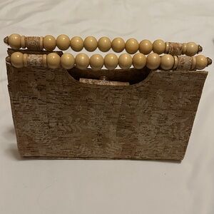 Haute Hippie Tan Clutch with Beaded Handle